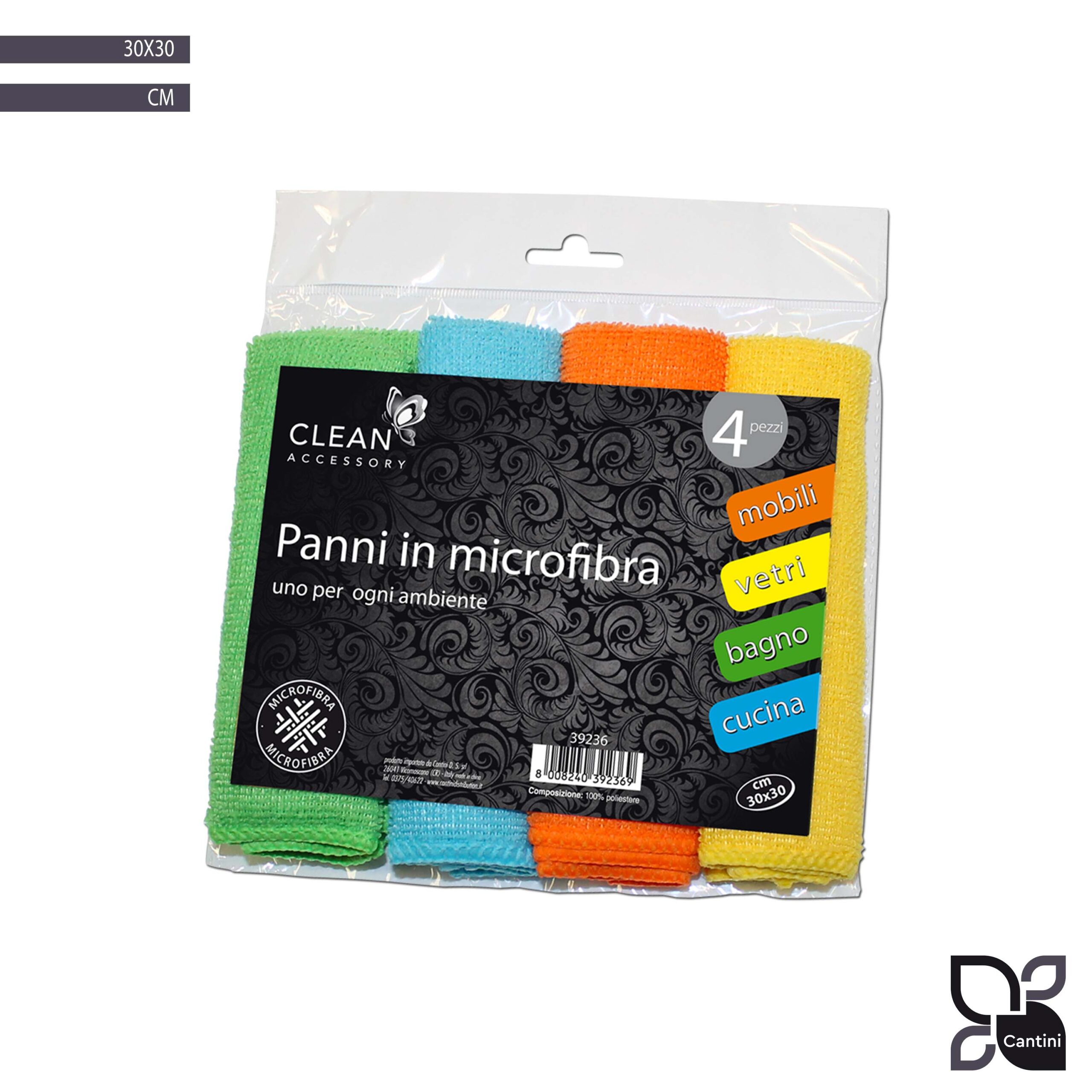 Panno microfibra set 4 pezzi : Life Cantini