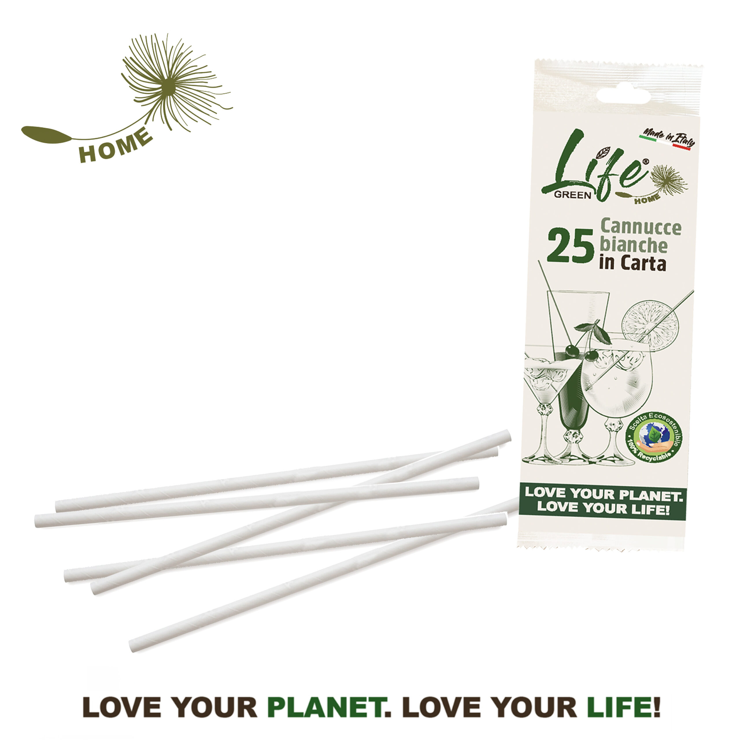 Caseeto Cannucce Di Carta Biodegradabili Righe Rosse E Bianche: 250 Pezzi Eco-Friendly Per Feste, Compleanni, Bar, Lunghezza 20 Cm
